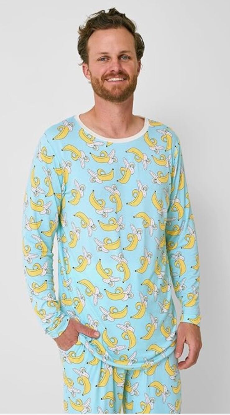 Little Sleepies Men's Banana Print Bamboo Pajama Set Size XL